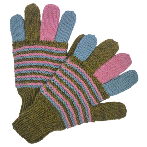 Size L - Colorful Gloves - Hand knitted