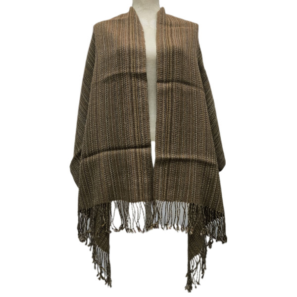 Shawl "Shades of Brown Colors" - Alpaca Wool