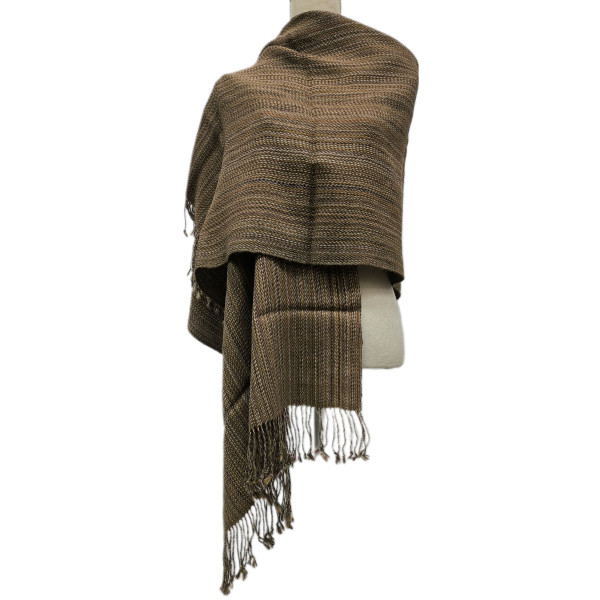 Shawl "Shades of Brown Colors" - Alpaca Wool