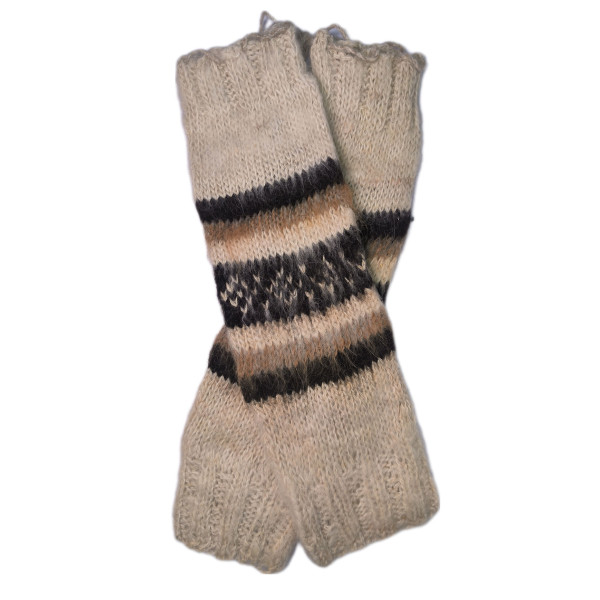 Combed Legwarmers - Natural Llama Wool