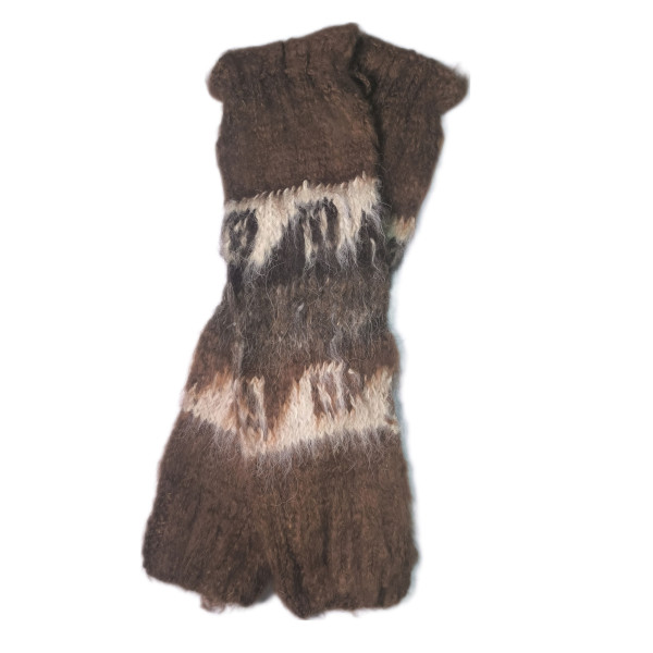 Combed Legwarmers - Natural Llama Wool