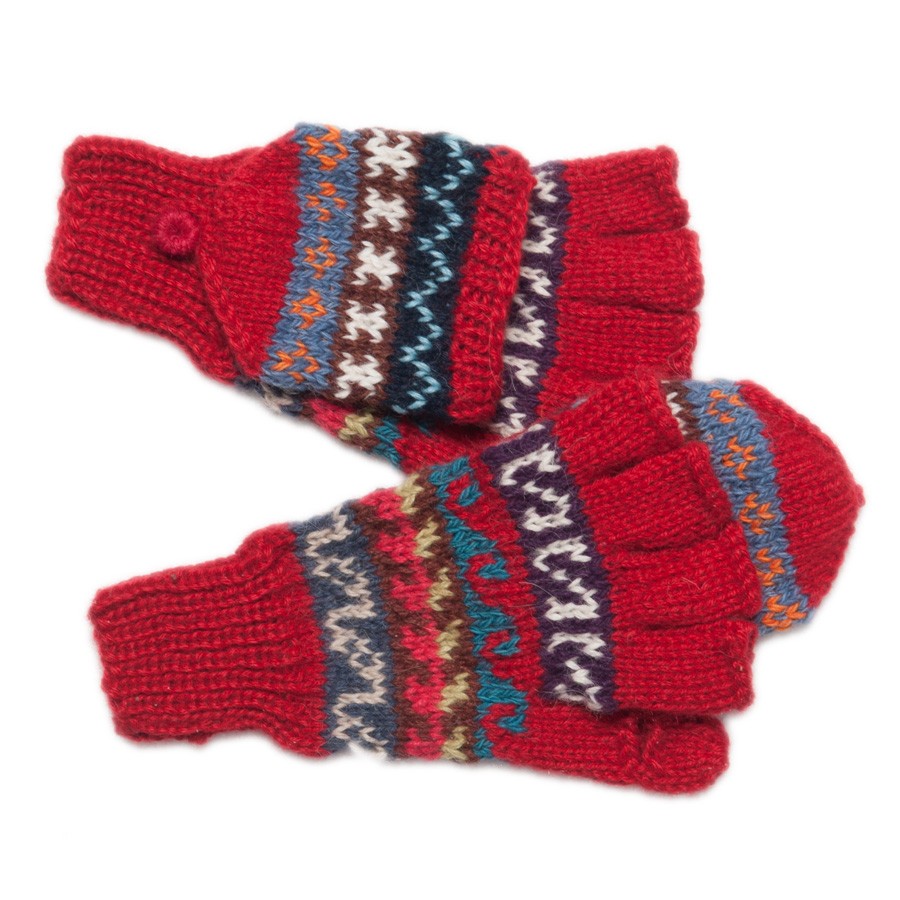Guantes manoplas coloridas - Talla M - Rojo